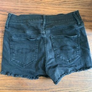 Black denim Abercrombie & Fitch hi-waisted shorts